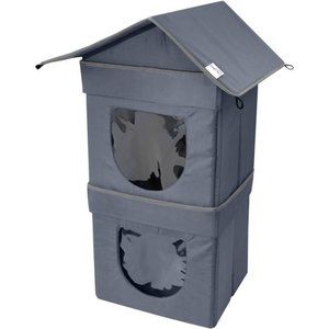Kitty City Outdoor Stackable Cat House, Cat Cube, Water Resistant Condo